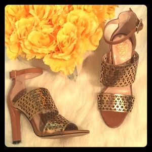 Vince Camuto Okeli Gold Copper Sandals